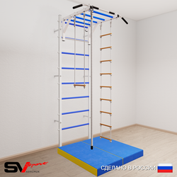 Шведская стенка Sv Sport 5364 (Турник рукоход/Канат/Лестница/Трапеция/Мат 1м)