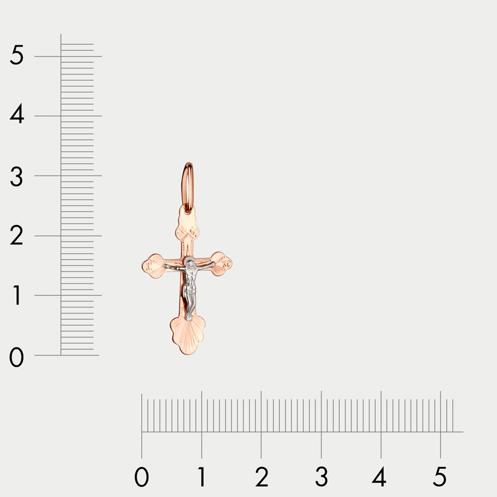 Крест православный из розового золота 585 пробы без вставки (арт. 74248)