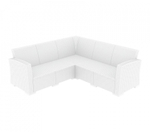 Диван пластиковый плетеный угловой с подушками Siesta Contract Monaco Lounge Corner, белый