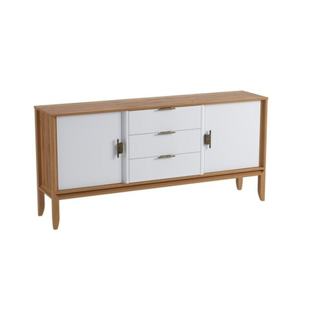 Комод «Бридж» 2 двери 3 ящика браун/белый лак