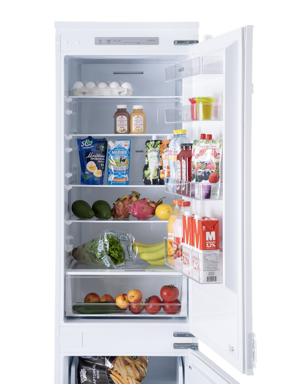 Интегрируемый холодильно-морозильный шкаф GRAUDE Comfort IKG 200.3