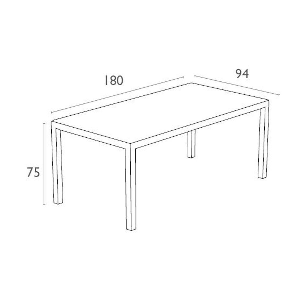 Стол пластиковый плетеный Siesta Contract Tahiti, белый