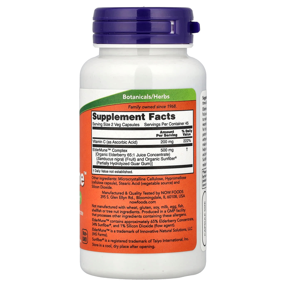 NOW Foods, ElderMune™, 90 растительных капсул