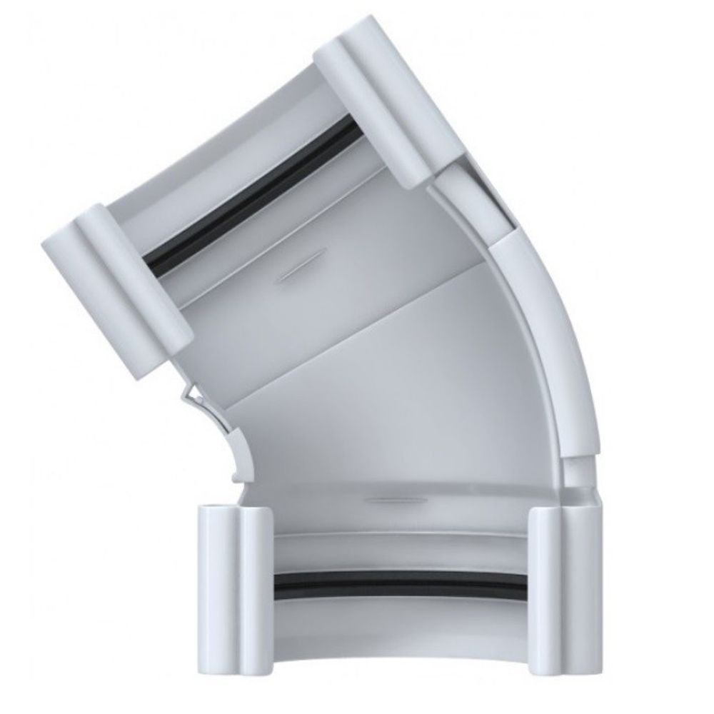 Угол желоба регулируемый 120-145 градусов ПВХ Альта-Профиль Элит Белый 125 мм