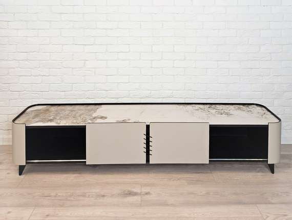 Тумба под ТВ 4190, 200х41 см, керамика Calacatta Borghini