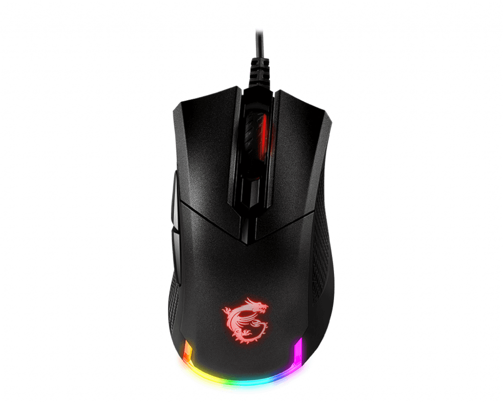Мышь MSI Clutch GM50 USB2.0/TPE-кабель 2м/Вес 87г./RGB подсветка/Черный