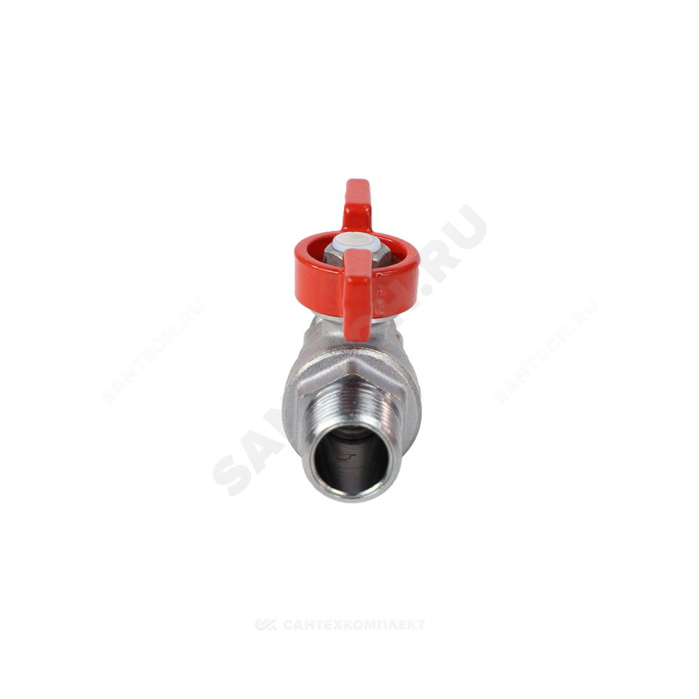 Кран шаровой латунь хром R253D Ду 15 Ру42 НР бабочка красная Giacomini R253X003