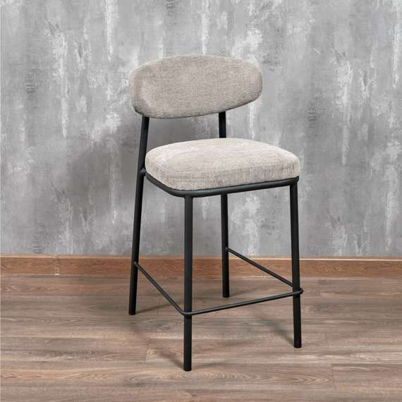 Полубарный стул Arvo 65 см, бежевый шенилл с черными ножками