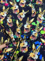 Кулир (принт). Кролик в красках, ВО, 0,85 м.