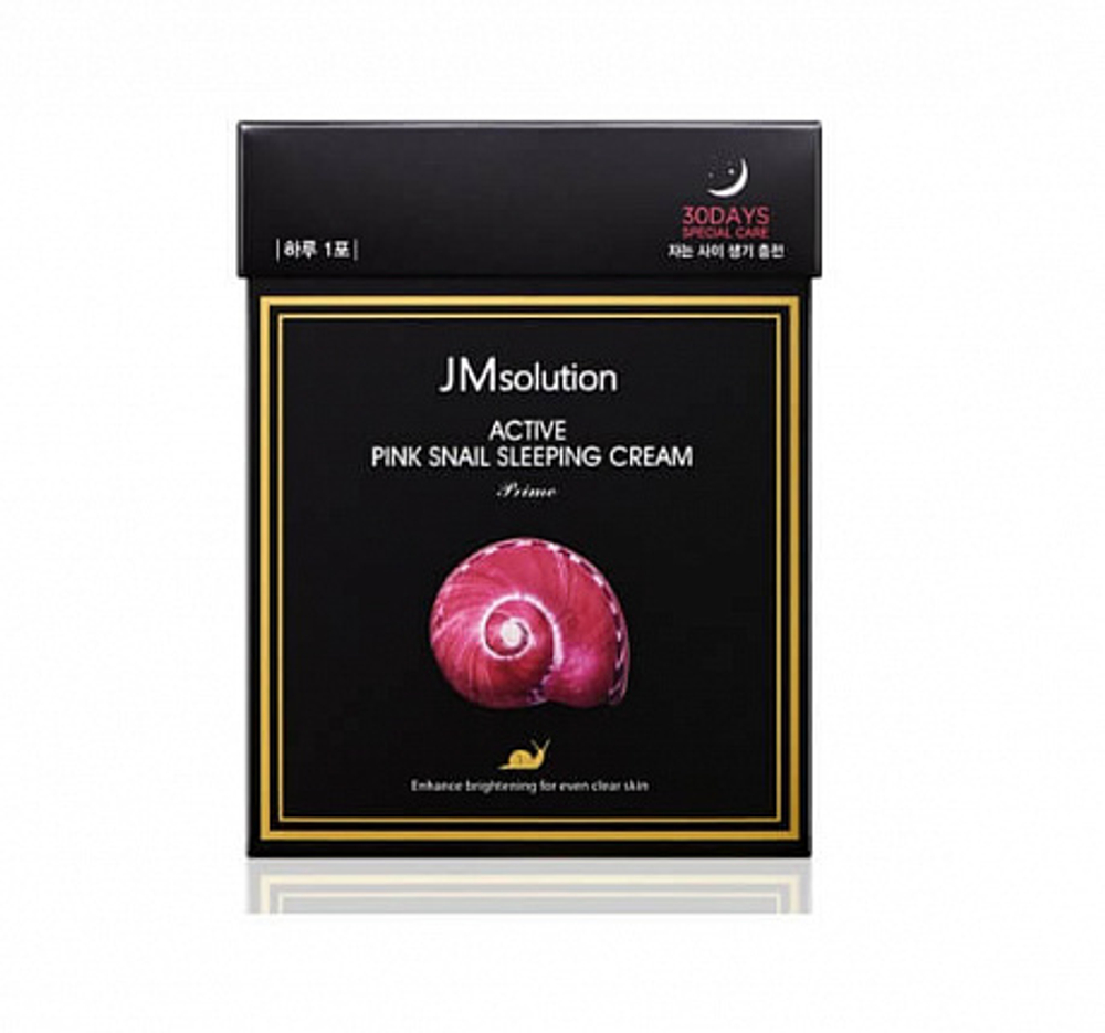 JMsolution Active Pink Snail Sleeping Cream Prime, 4ml*30ea - Обновляющая ночная маска с муцином улитки 4мл*30шт