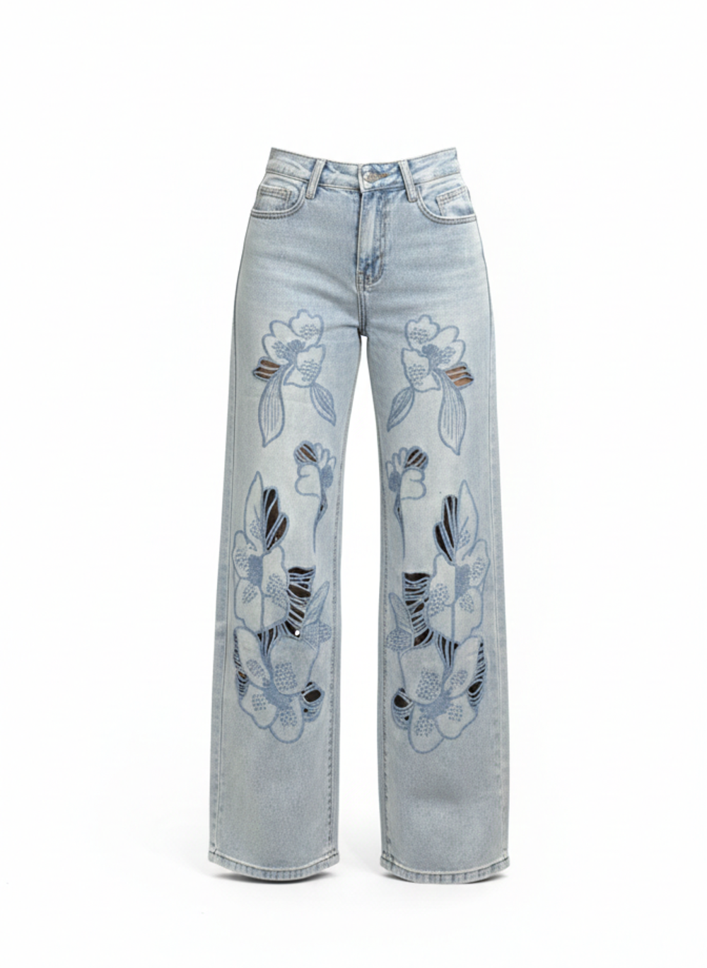 Джинсы с вышивкой