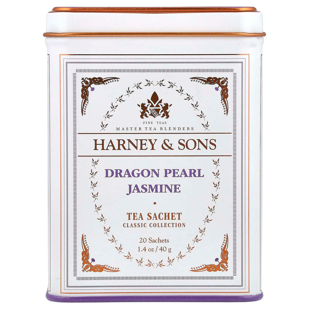 Harney & Sons, Classic Collection, жемчужина питахайи и жасмин, 20 чайных пакетиков, 40 г (1,4 унции)