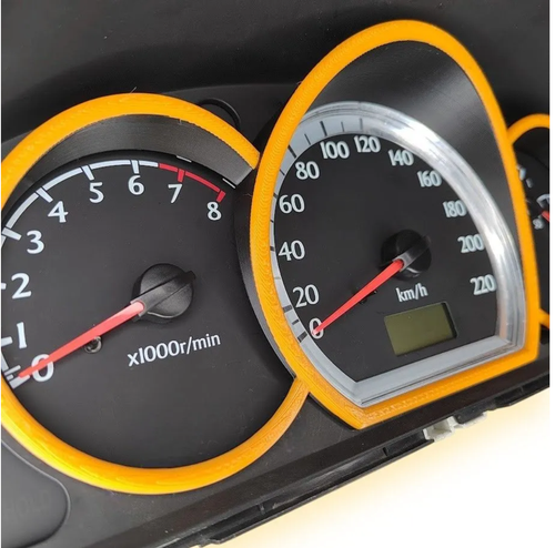 Кольца для панели Шевроле Лачетти (чёрно-оранжевый)