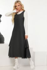 Сарафан из эко-кожи с кружевом DStrend (Акция)