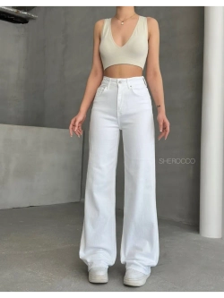 Джинсы широкие летние посадка WIDE LEG (Вайд лег)