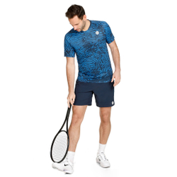 Мужское теннисное поло BIDI BADU Fingerprint Round Neck T-Shirt Men - Dark Blue, White