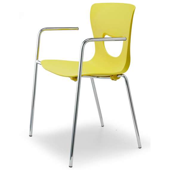 Стул PLUTO Chrome (на 4 ножках с подлокотниками)