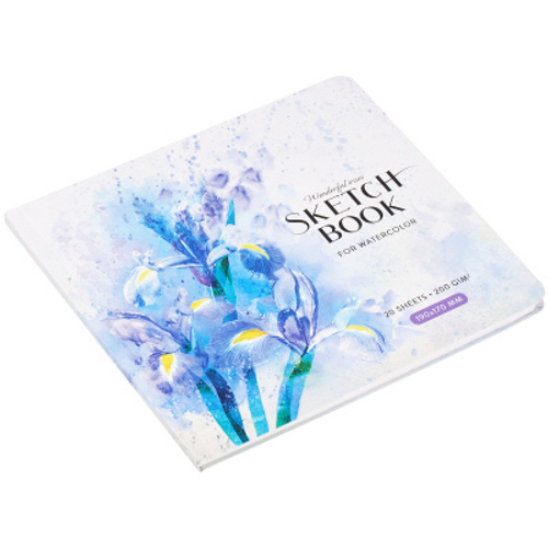 Скетчбук для акварели 20л., 190*170 Greenwich Line "Irises", 200г/м2