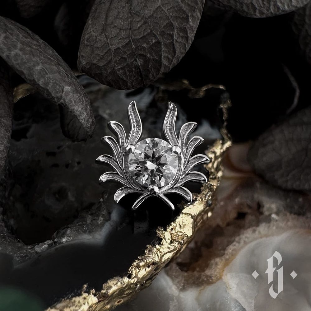 Накрутка &quot;Hermes&quot; - Белое золото - White CZ