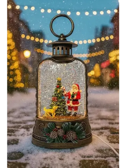 Новогодний музыкальный фонарь с изображением Деда Мороза