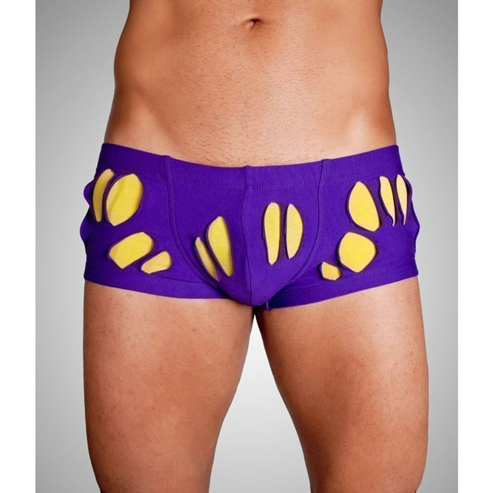 Мужские трусы хипсы фиолетовые с желтыми вставками Wild Milk Wonderland Hip Boxer Purple
