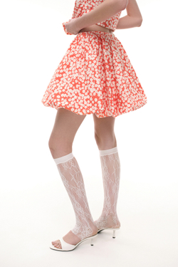 Юбка с цветочным принтом (Flower Power), красная