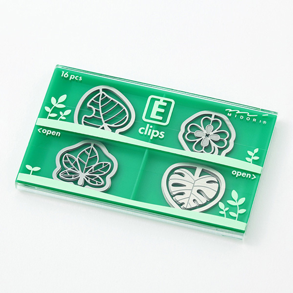 Скрепки Midori E-Clips Leaf (16 шт)