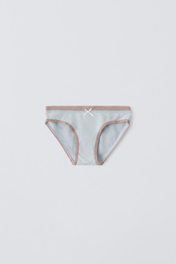 ZARA НАБОР ИЗ 6 ТРУСОВ В РУБЧИК, ЭКРЮ