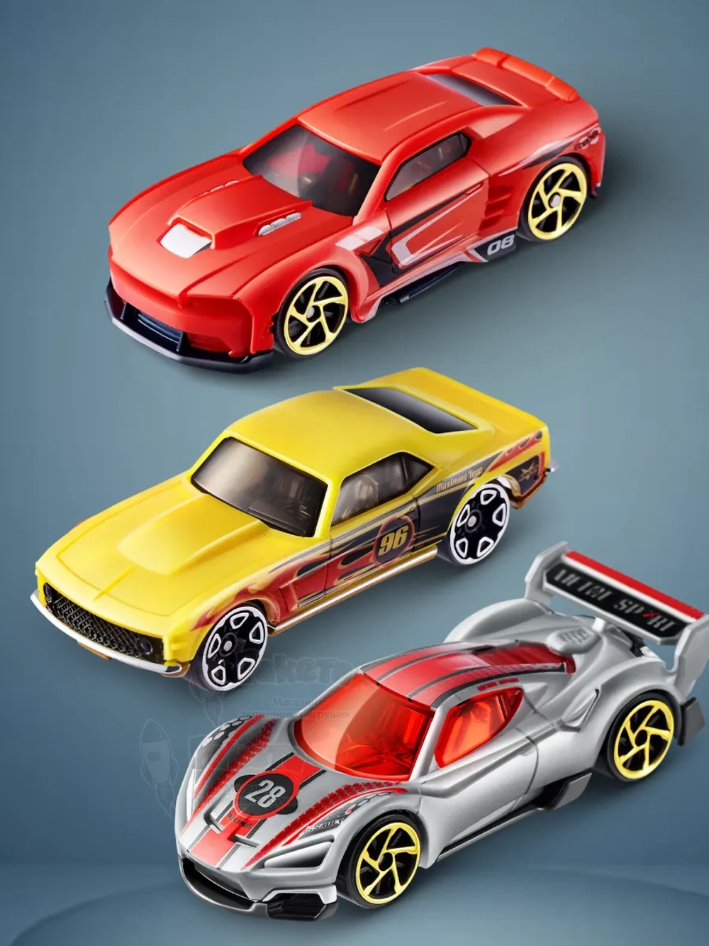 Набор машинок 5 шт инерционных металл+пластик