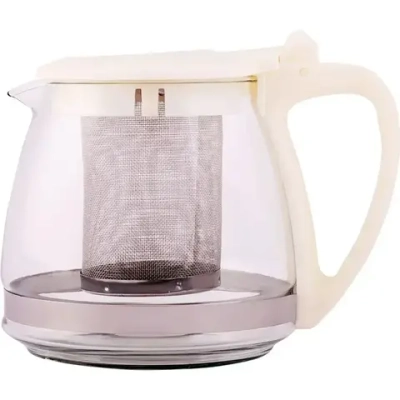 Чайник заварочный стекл 0,7л с фильтром беж TM Appetite