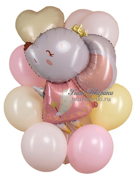 Букет шаров "Мышонок-Принцесса"