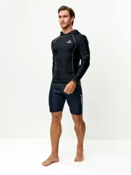 Футболка рашгард лонгслив Sargan Скелетон-Сап Худи UPF 50+ черный