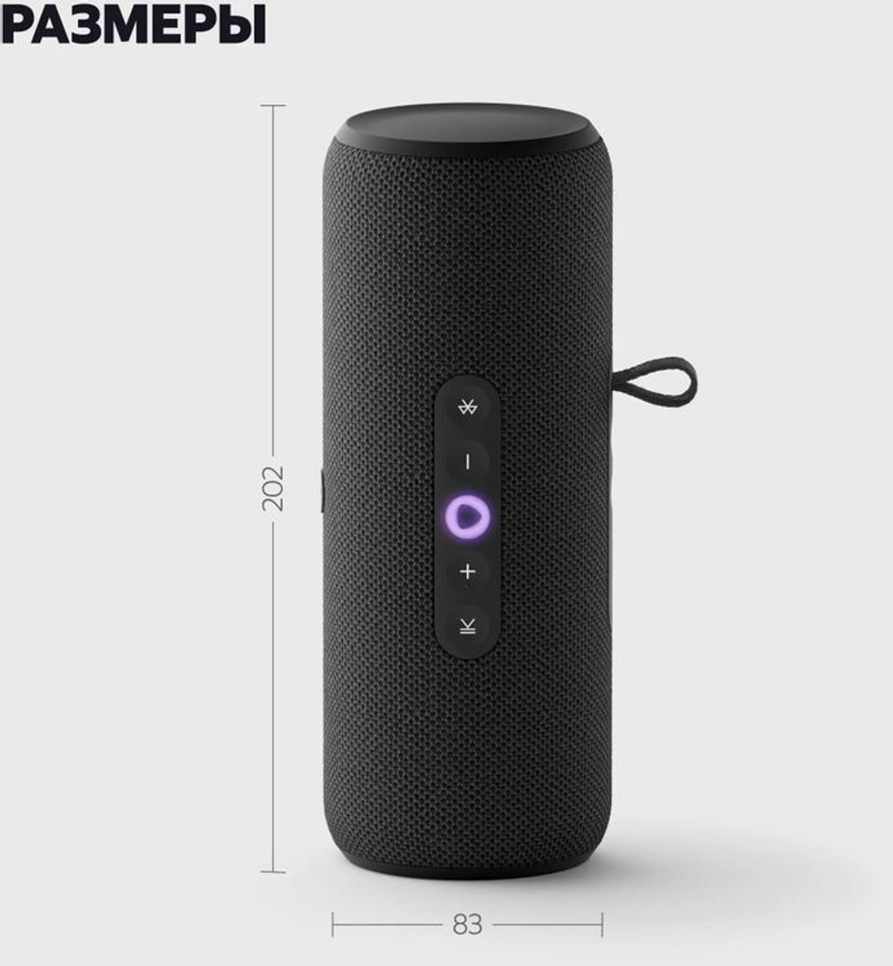 Умная колонка ЯНДЕКС Станция Стрит, 30Вт, с Алисой, черный [yndx-00030blk]