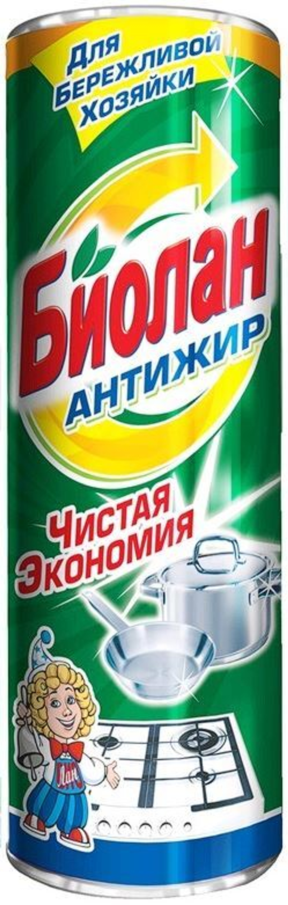 Чистящий порошок "БИОЛАН" 400гр. (24шт) Антижир