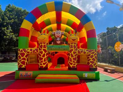 Коммерческий надувной батут «Страна Сафария 2» с крышей, 10x5x5 м.