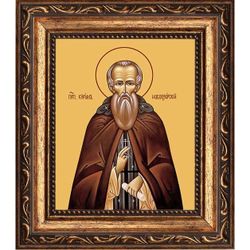 Кирилл Новоезерский (Новгородский) Преподобный. Икона на холсте.