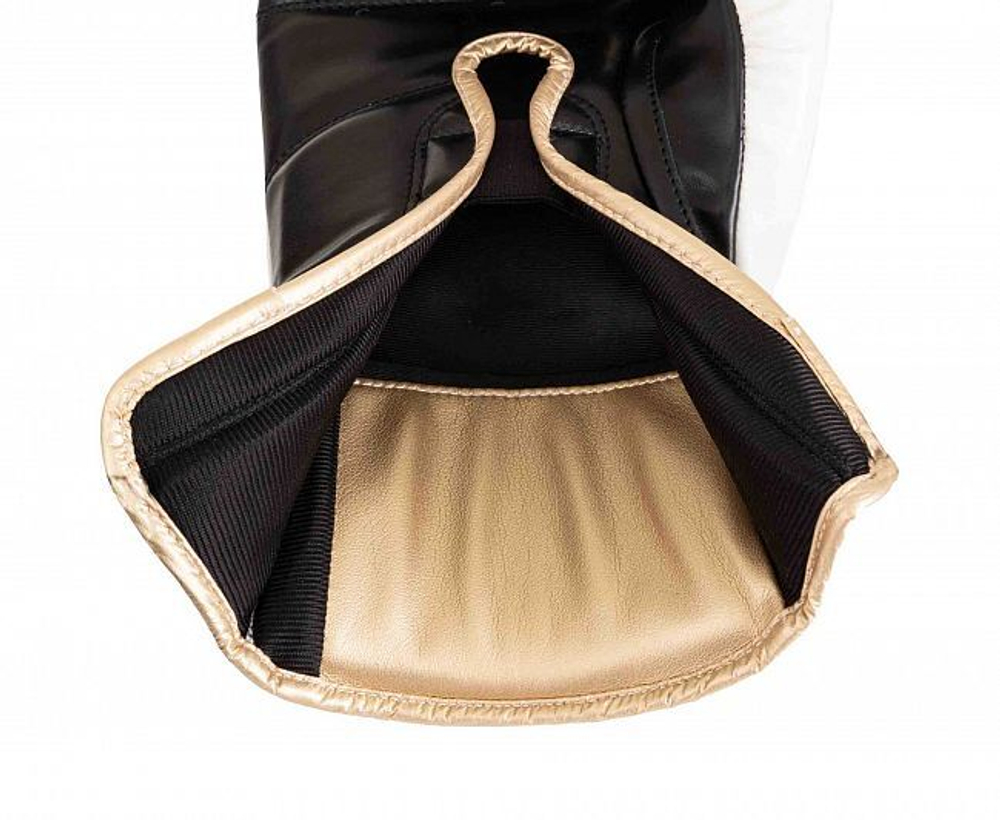 Перчатки боксерские Clinch Contender бело-черно-золотые C184