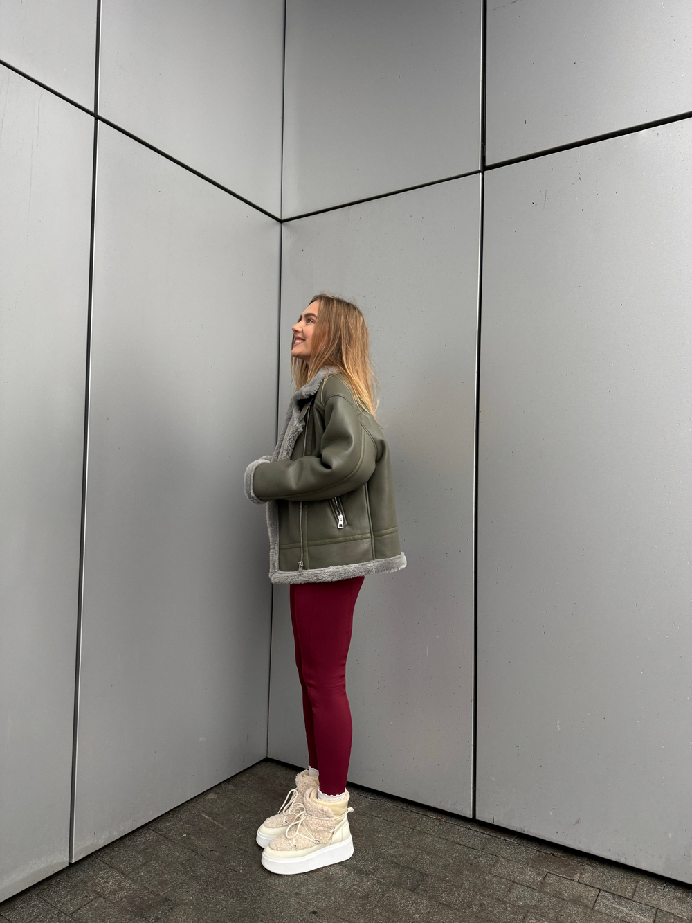 Дубленка Авиатор олива