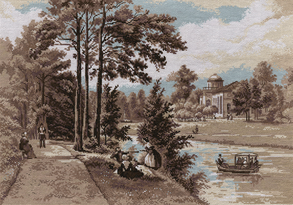 Набор для вышивания "PANNA""Золотая серия" PS-1417 "Отдых на берегу реки"