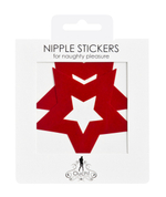 Красные наклейки-звёзды на грудь