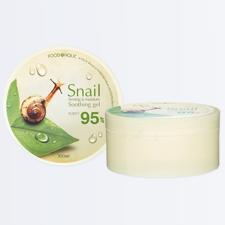 Гель увлажняющий для лица и тела FOODAHOLIC SNAIL FIRMING & MOISTURE SOOTHING GEL 95% с муцином улитки 300 мл.