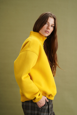 Олимпийка Zoe с начесом, горчица