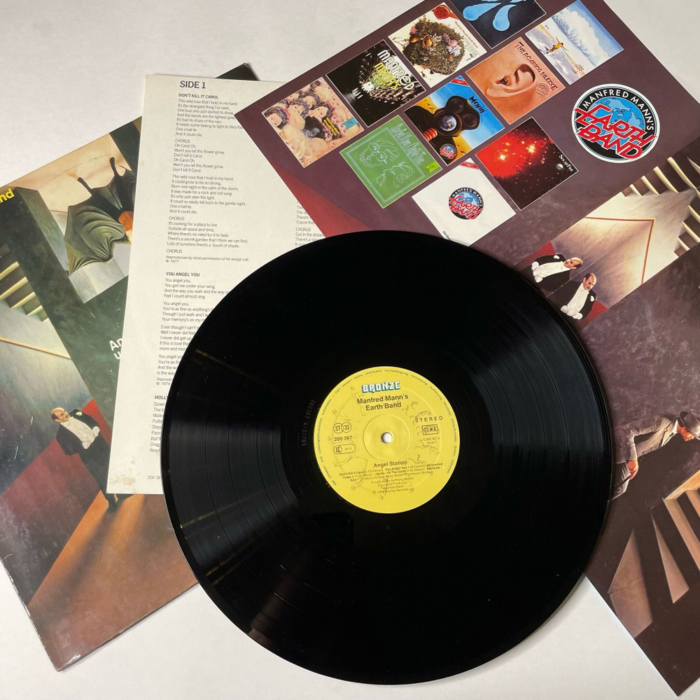 Винтажная виниловая пластинка LP Manfred Mann's Earth Band Angel Station (Germany 1979) (Poster) Don't Kill It Carol