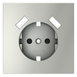 Накладка для розетки с заземлением и защитными шторками, с USB A+A, S70 (сталь)