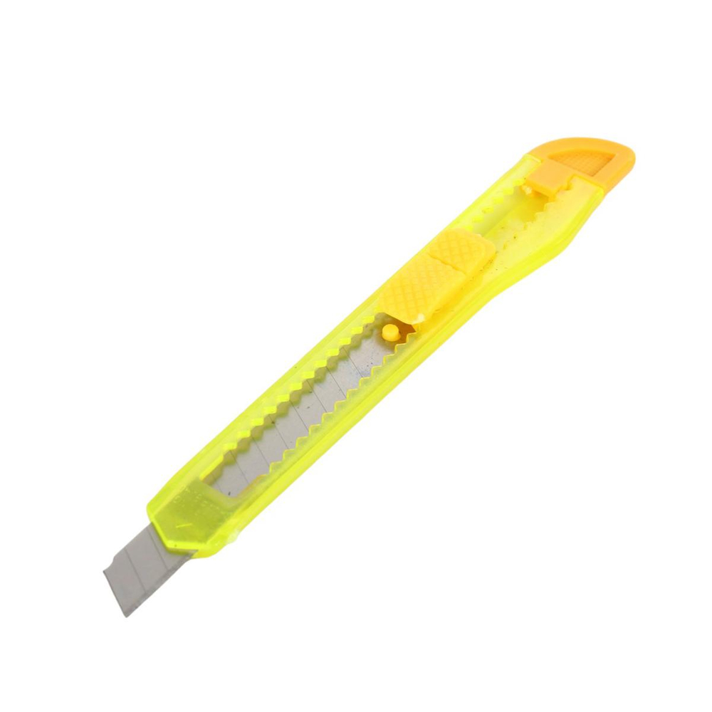 Нож канцелярский 9 мм неоновые цвета 4 цвета 12 шт на подвесе, С-40426