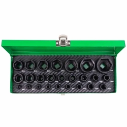 Головки ударные, набор 25пр. 1/4'', 1/2''(6гр.) RockForce RF-50121K