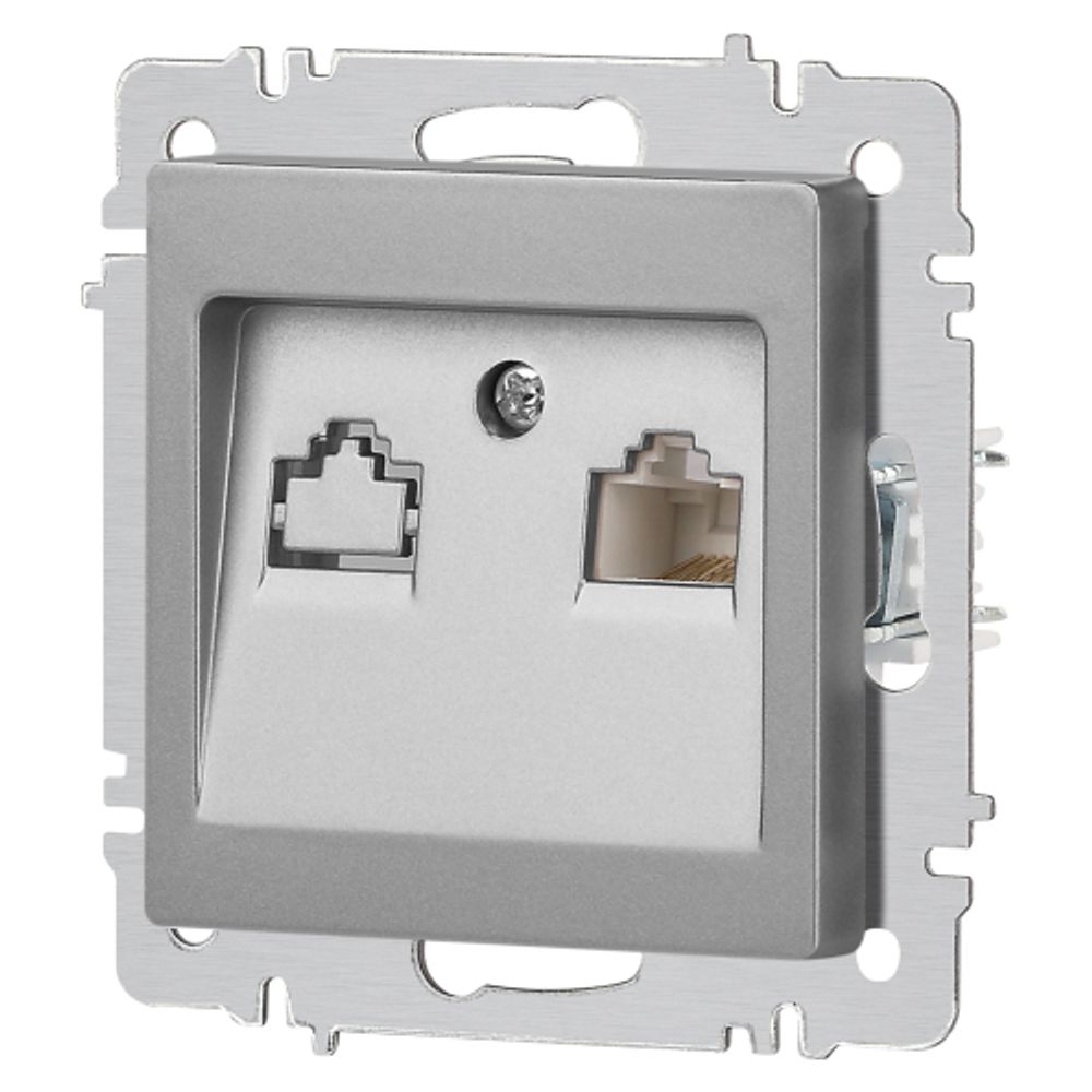Розетка Intro Accent 6-303-03 информационная RJ45 IP20 СУ алюминий | Intro