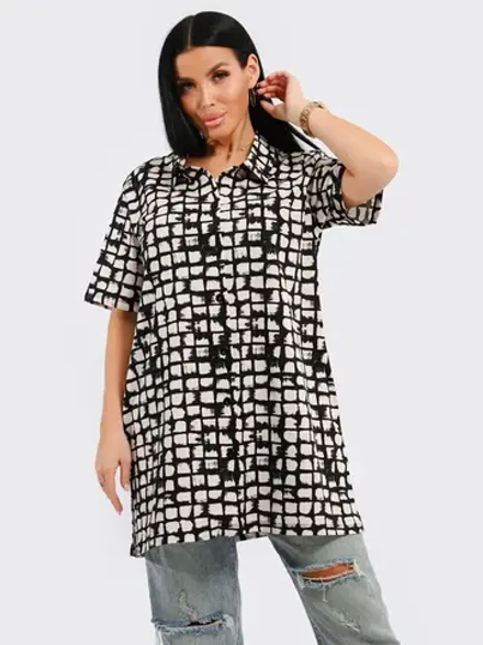 Туника-рубашка хлопок большие размеры