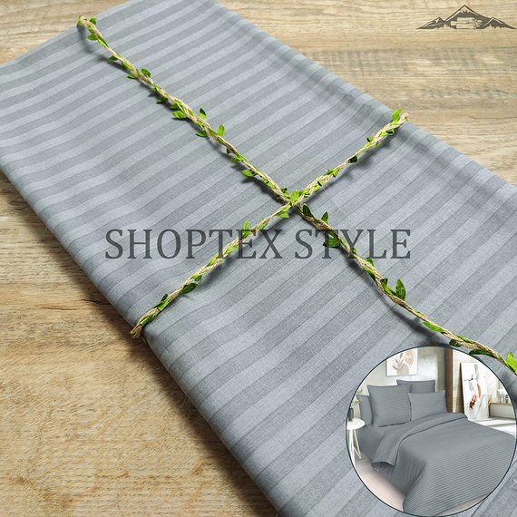 Поплин-страйп, цв.Серый | ш.220 см | 115 г/м² | хлопок-100%