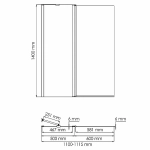 Шторка для ванны WasserKRAFT Salm 27P02-110 Fixed прозрачная/профиль хром